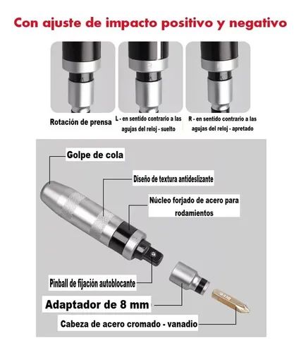 DESTORNILLADOR DE IMPACTO 6 PIEZAS