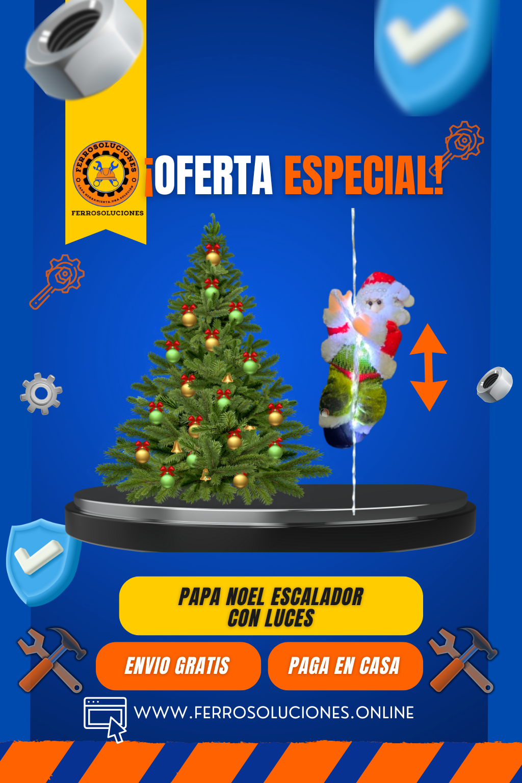 Papá Noel Escalador con Luces LED Multicolor | Decoración Navideña Original 🎄