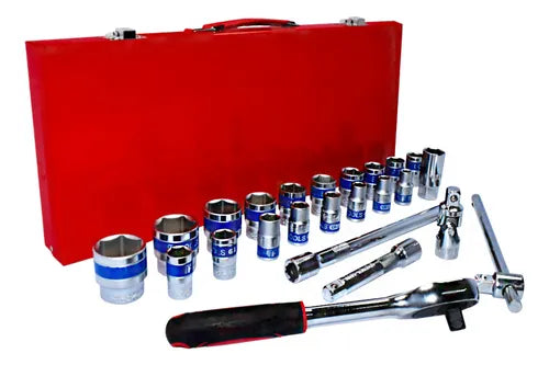 Juego De Copas X24 Piezas Ratchet Cuadrante 1/2″