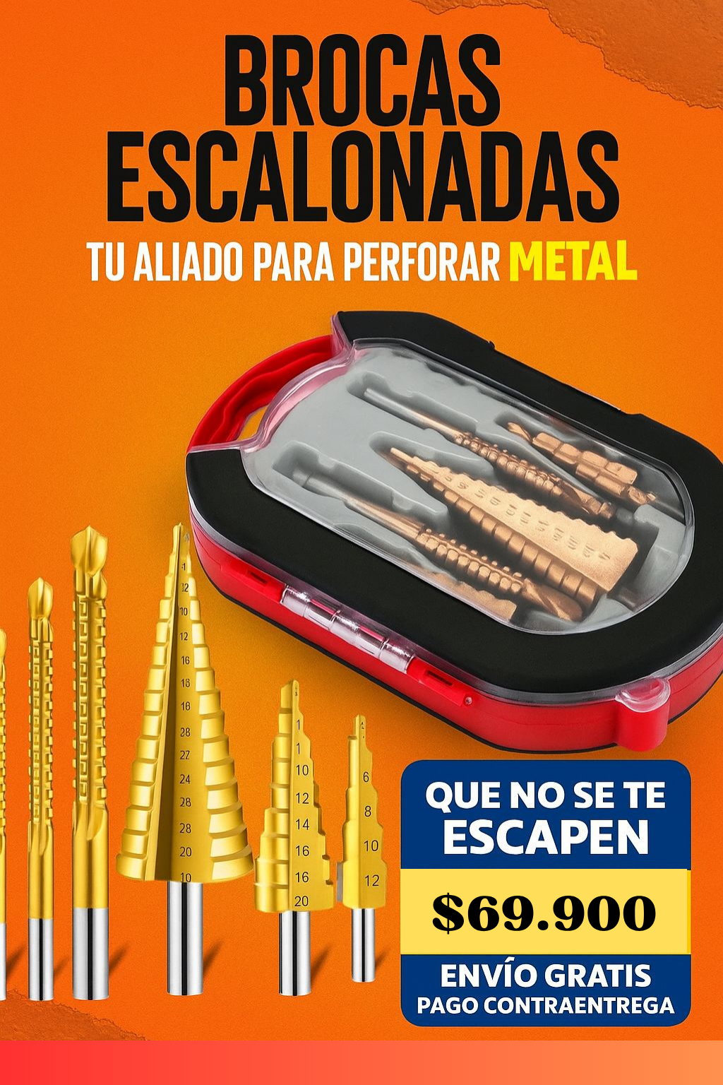 Juego de Brocas Escalonadas X6