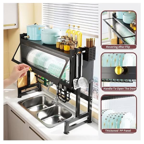 ESCURRIDOR ORGANIZADOR DE COCINA CON TAPA